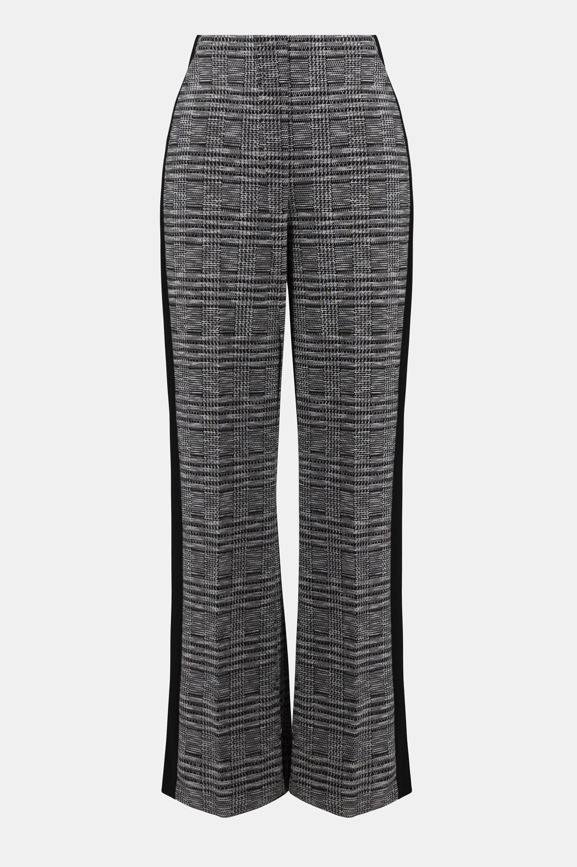 Joseph Ribkoff Jacquard Knit Plaid Print Wide-Leg Pants