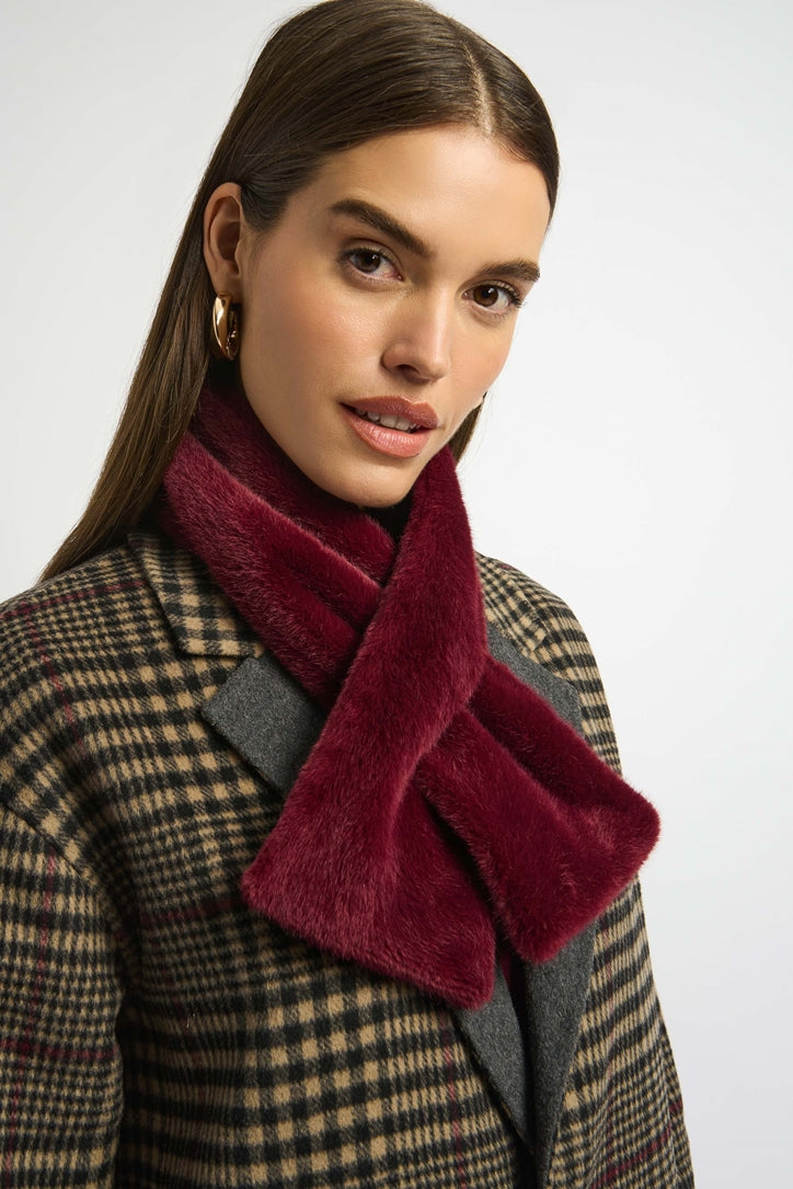 Joseph Ribkoff Faux Fur Pull-Through Scarf Merlot