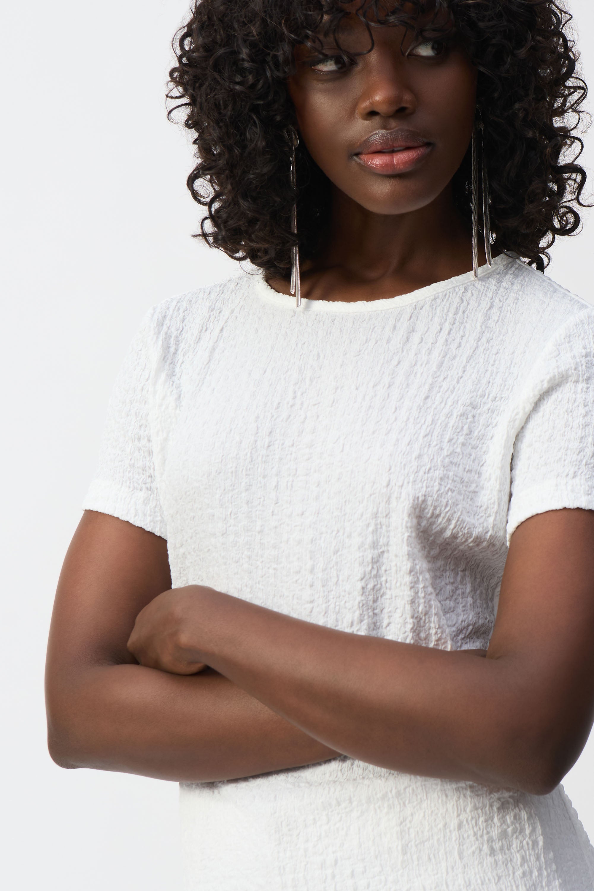 Joseph Ribkoff Puckered Knit Fitted Top