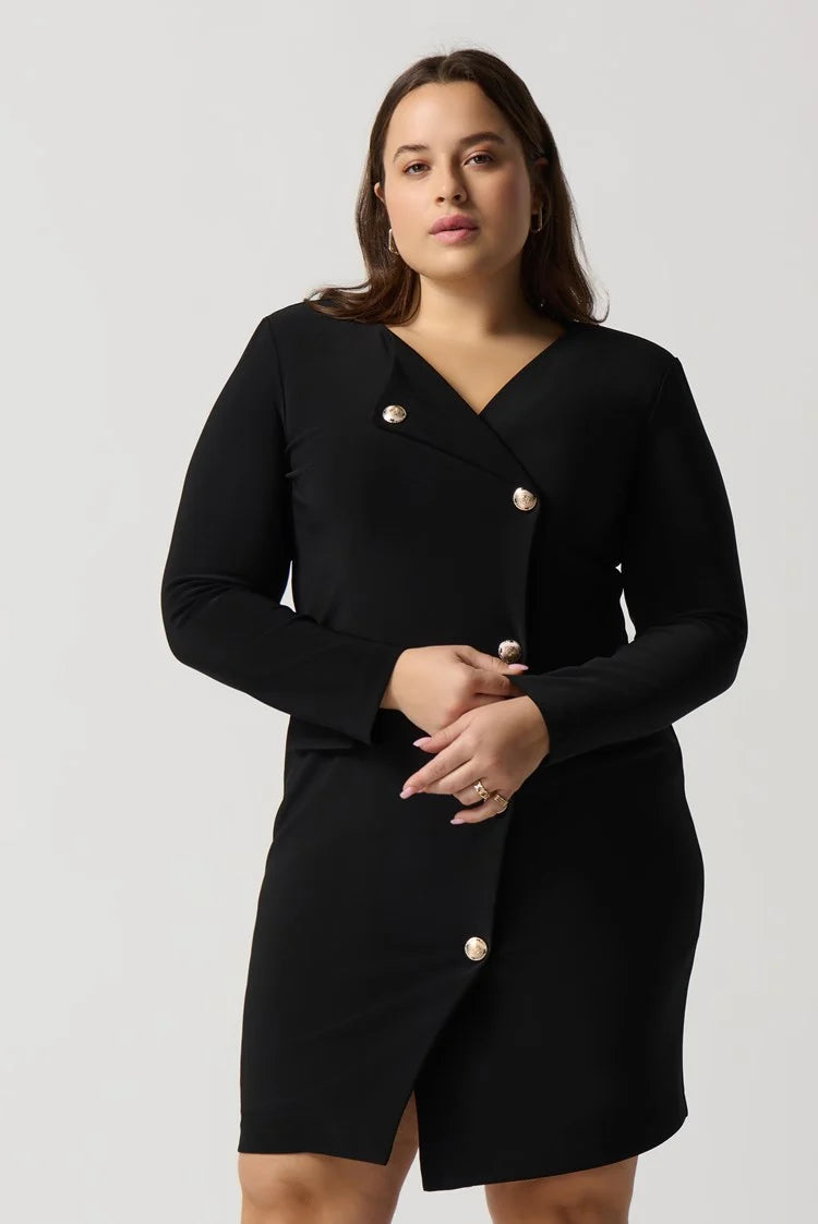 Joseph Ribkoff Asymmetrical Silky Knit Blazer Dress