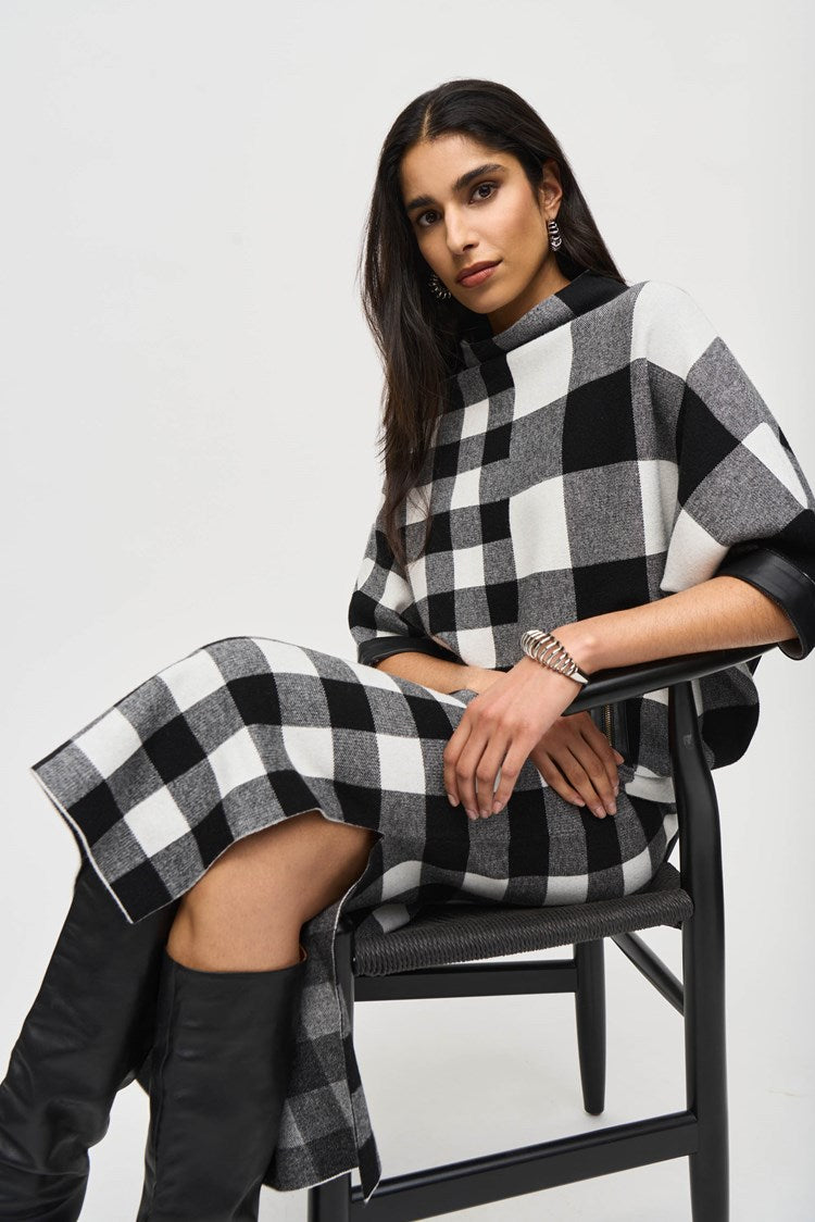 Joseph Ribkoff Plaid Jacquard Knit Skirt