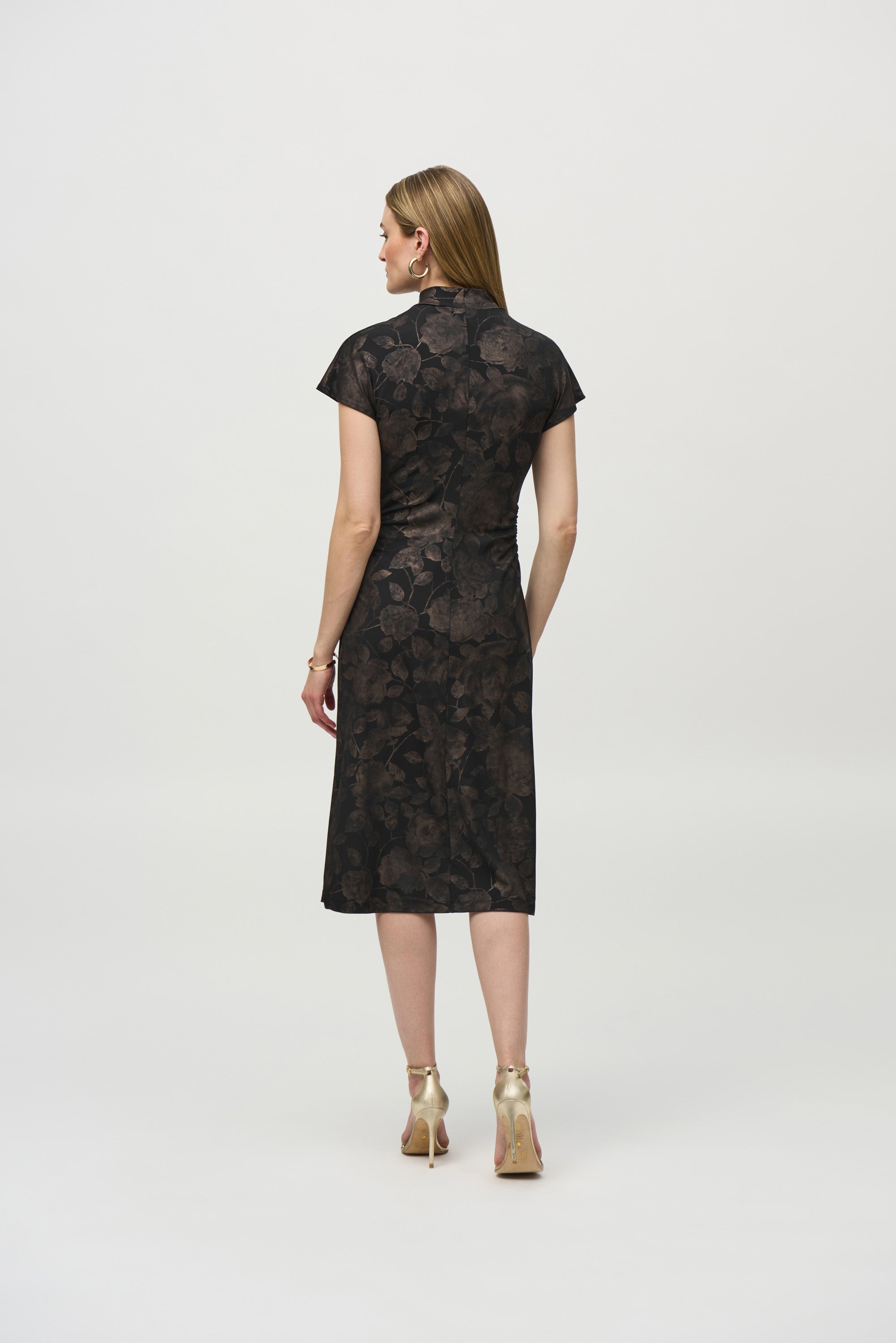 Joseph Ribkoff Silky Knit Floral Print A-Line Dress