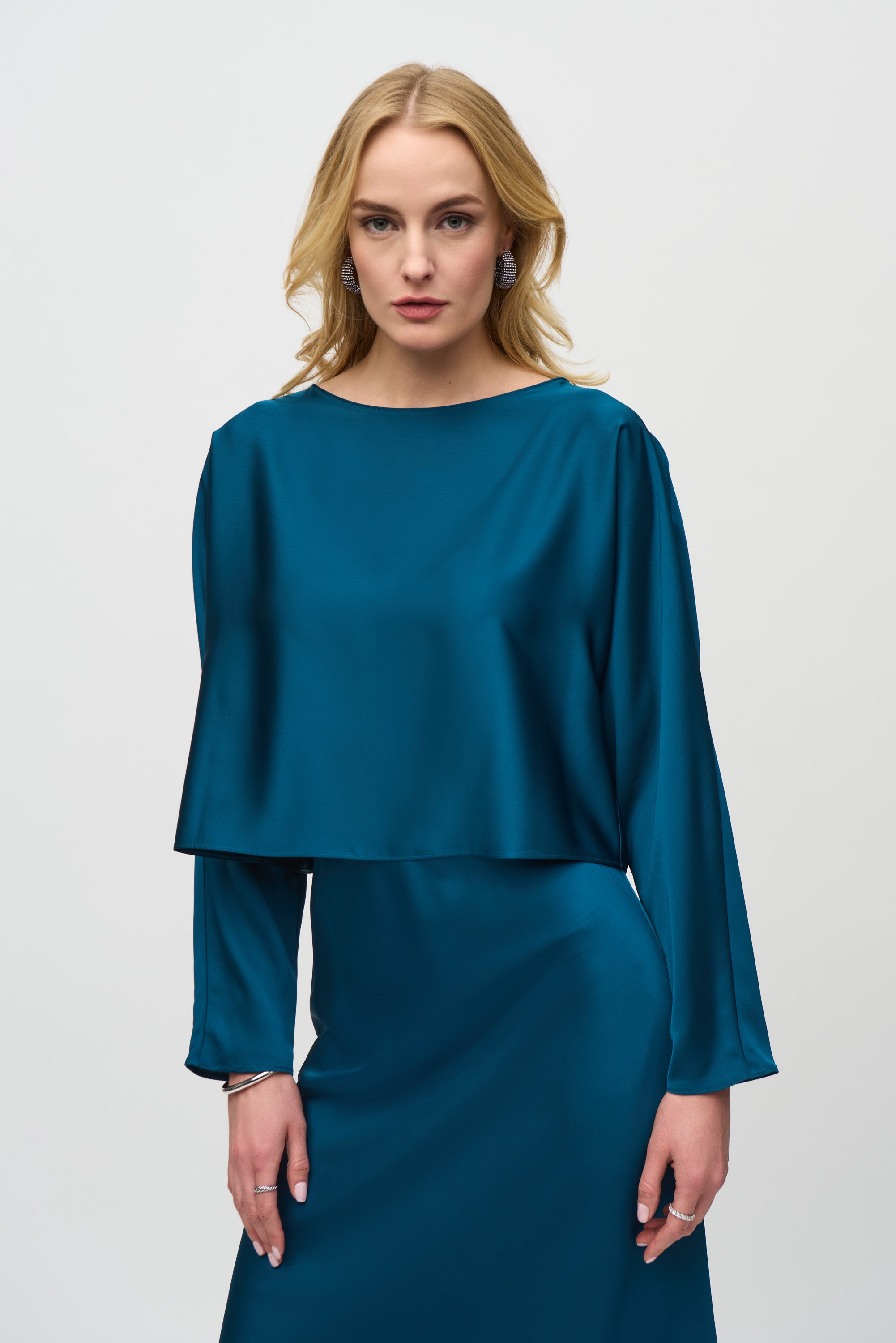 Joseph Ribkoff Satin Boxy Top Twilight