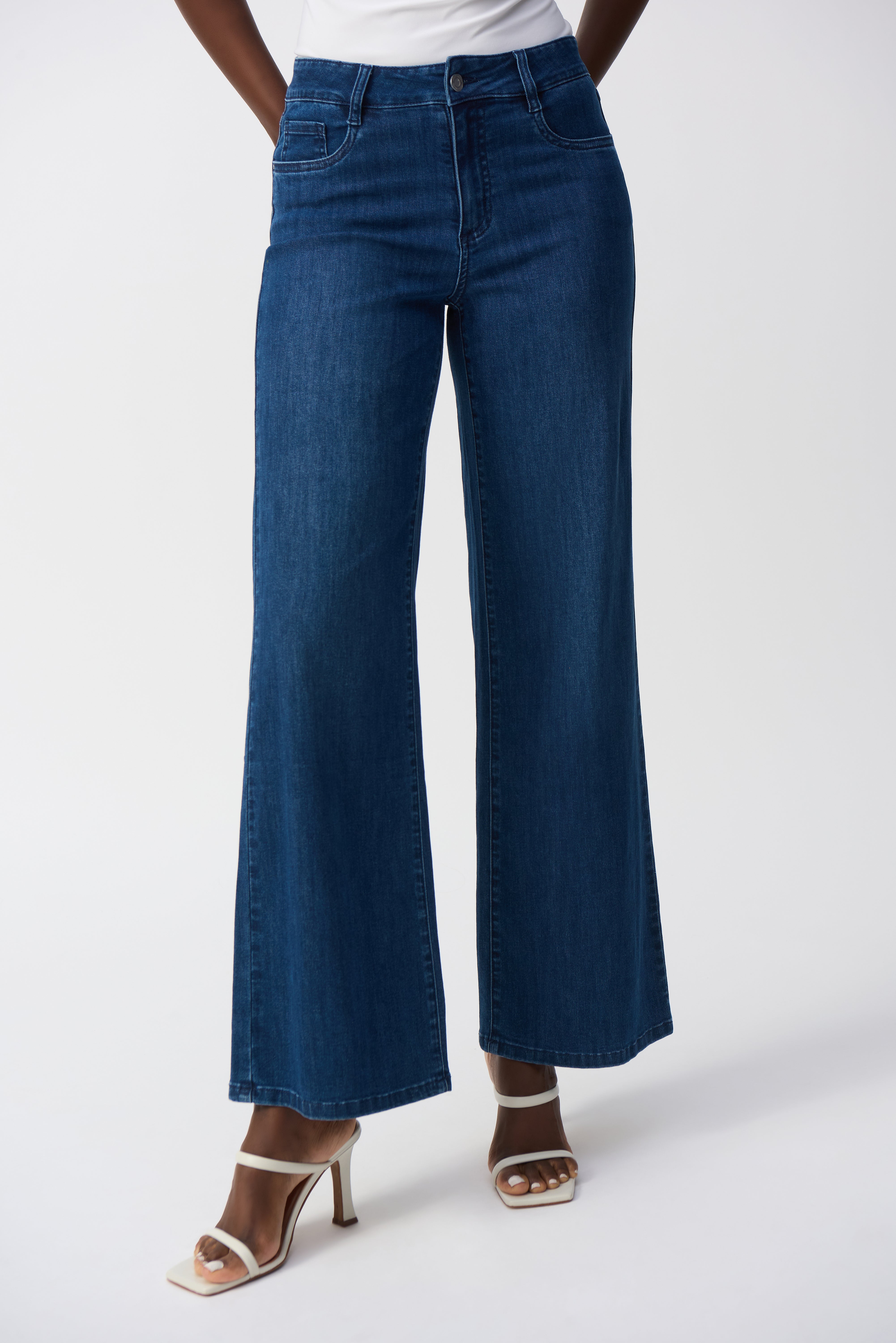 Joseph Ribkoff Goldie | Classic Wide-Leg Stretch Jeans Medium Blue