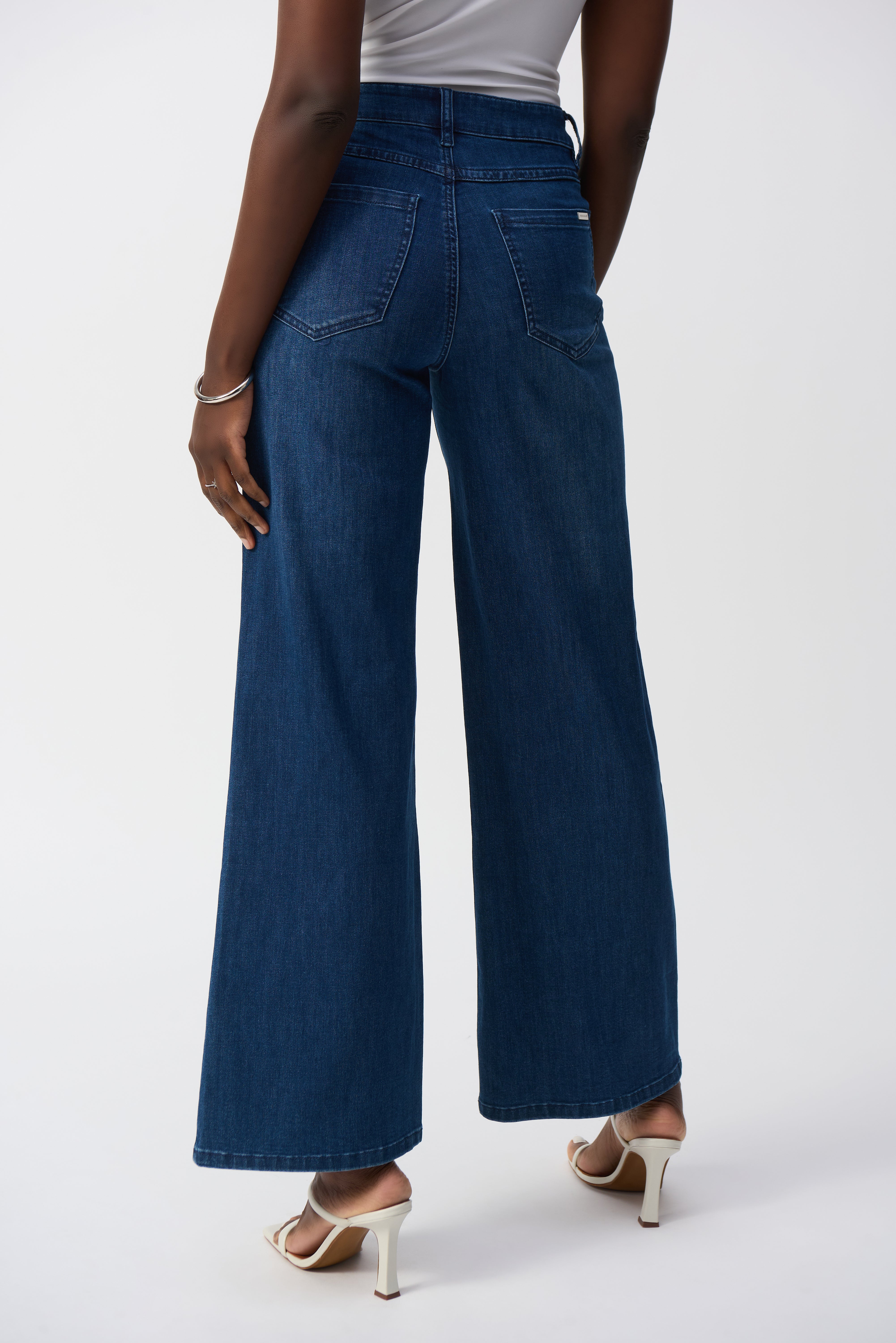 Joseph Ribkoff Goldie | Classic Wide-Leg Stretch Jeans Medium Blue