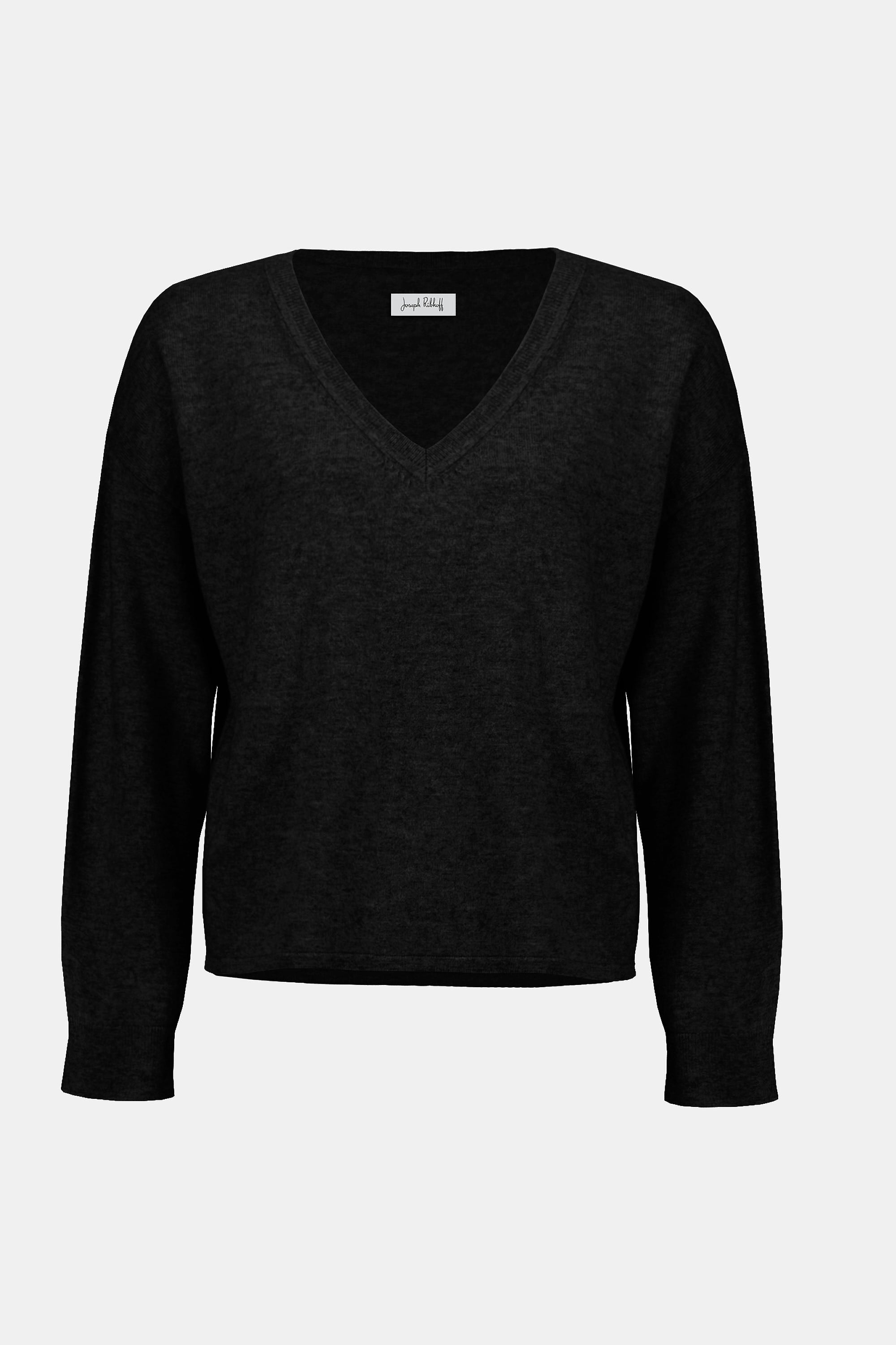 Joseph Ribkoff Wool Blend V-Neck Boxy Sweater Black
