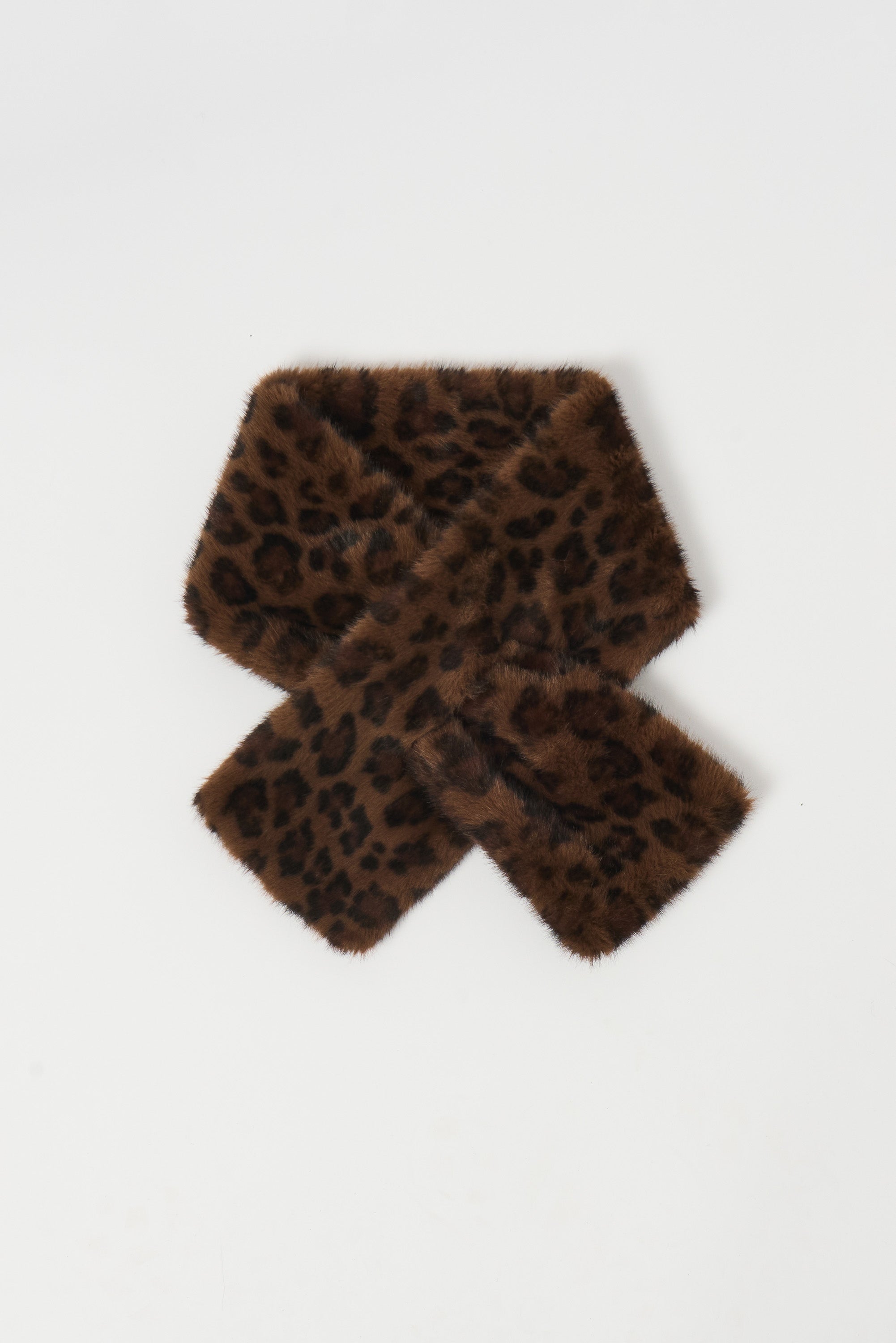 Joseph Ribkoff Faux Fur Leopard Print Pull-Through Scarf