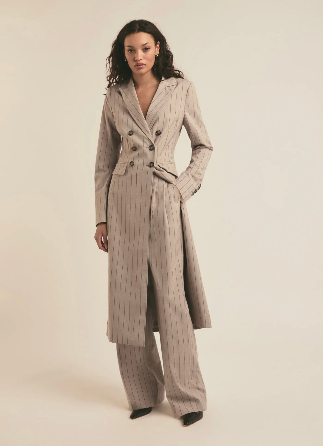 Favorite Daughter Dream Favorite Pant Natural Pinstripe