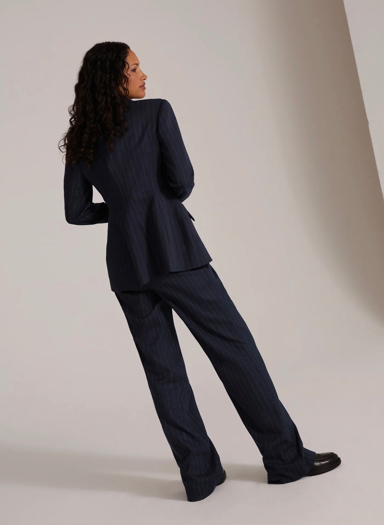 Favorite Daughter Favorite Blazer in Navy Pinstripe