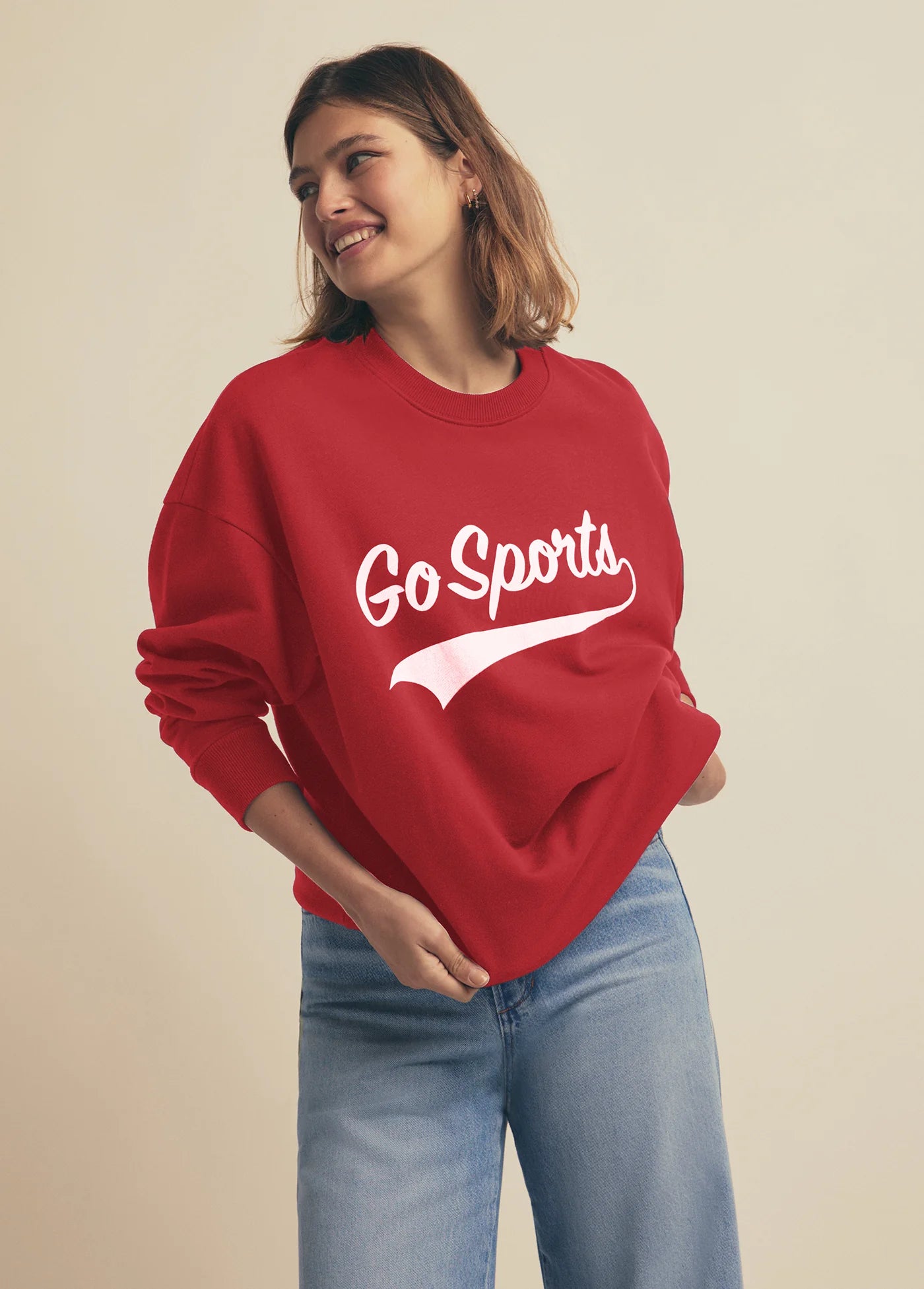 Favorite Daughter Go Sports Sweatshirt Red/White