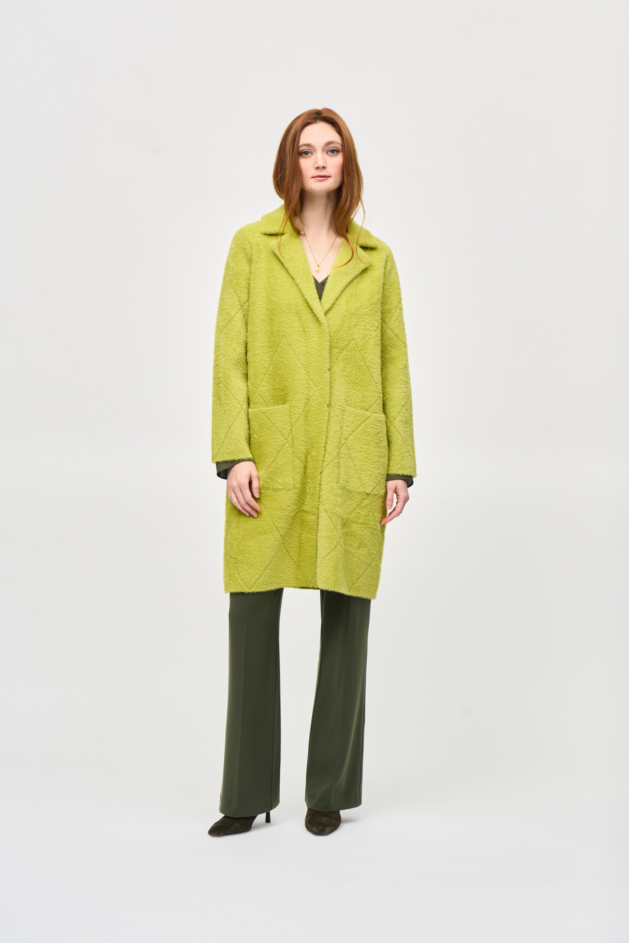 Joseph Ribkoff Notched Collar Coat Wasabi