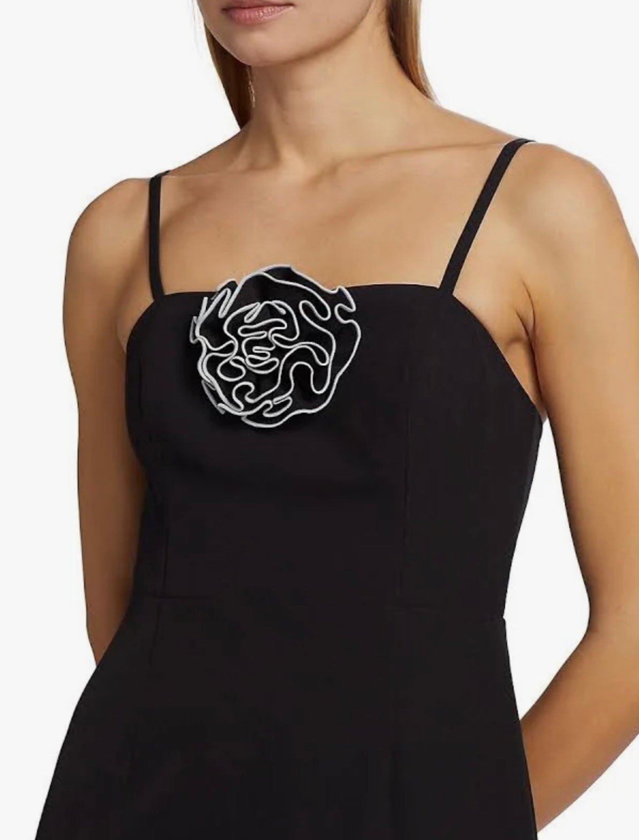 Milly Allison 3D Rosette Cady Dress Black