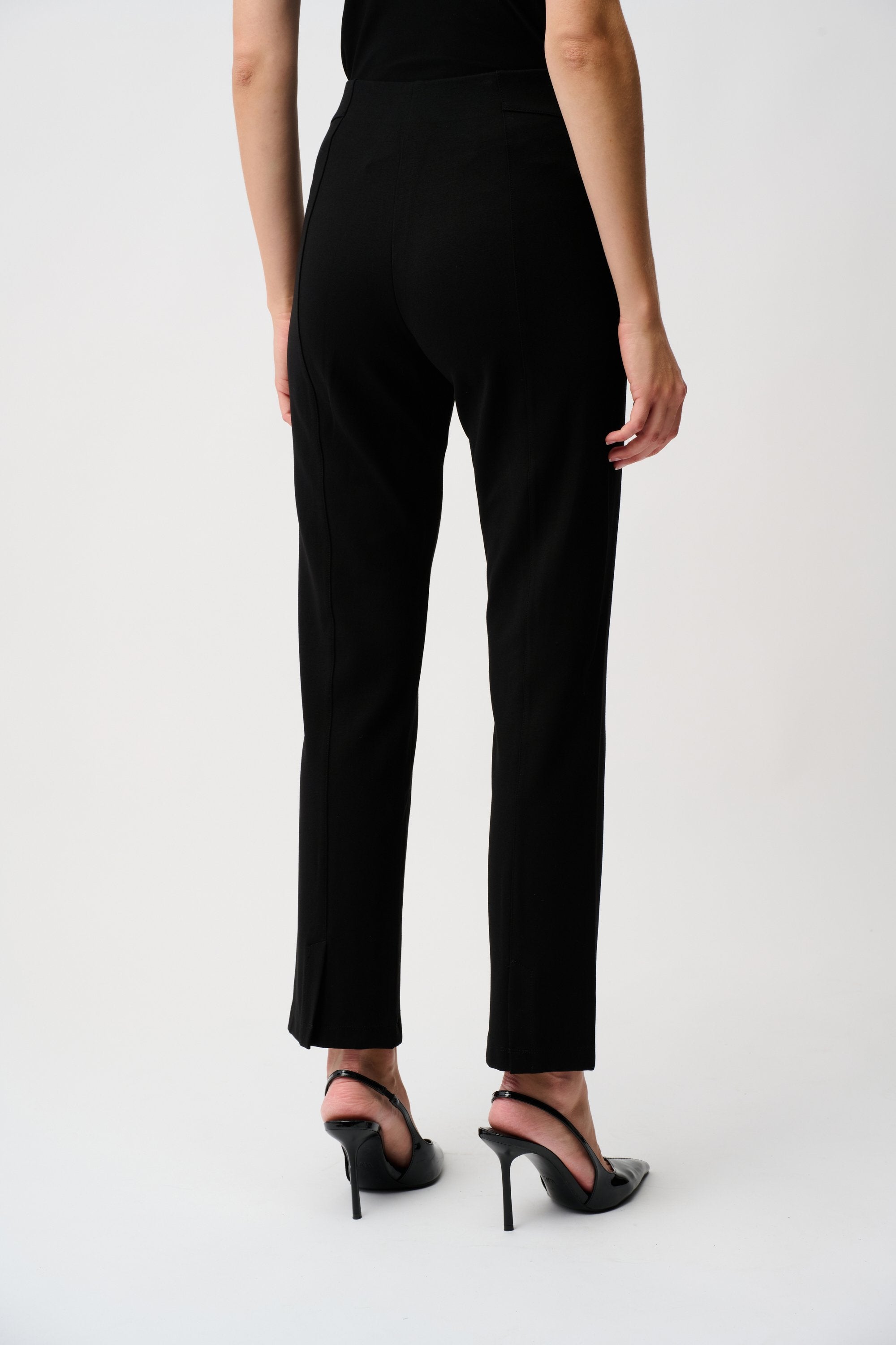 Joseph Ribkoff Heavy Knit Slim Fit Pull-On Pants Black