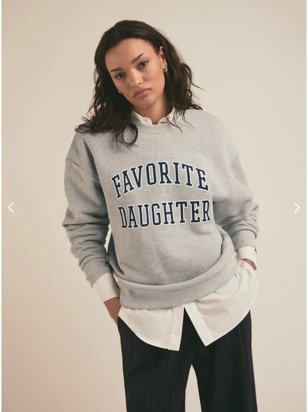 Favorite Daughter Collegiate Sweatshirt Heather Grey w/Navy