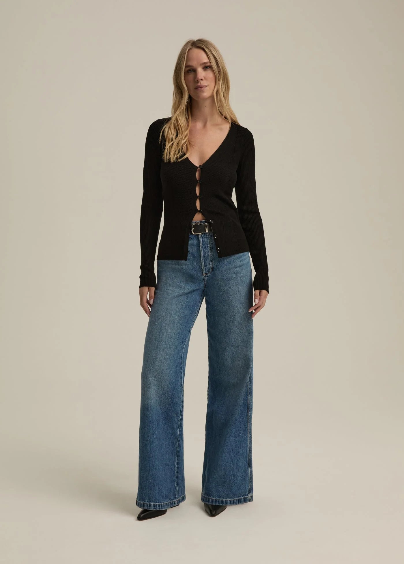 Favorite Daughter Masha Super High Rise Denim Long Beach