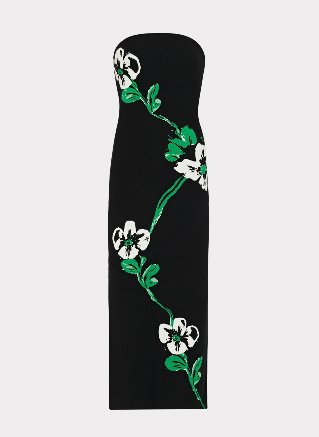 Milly Floral Jacquard Strapless Midi Dress