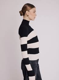 Berenice ALMI Pullover | Striped stand-up jumper