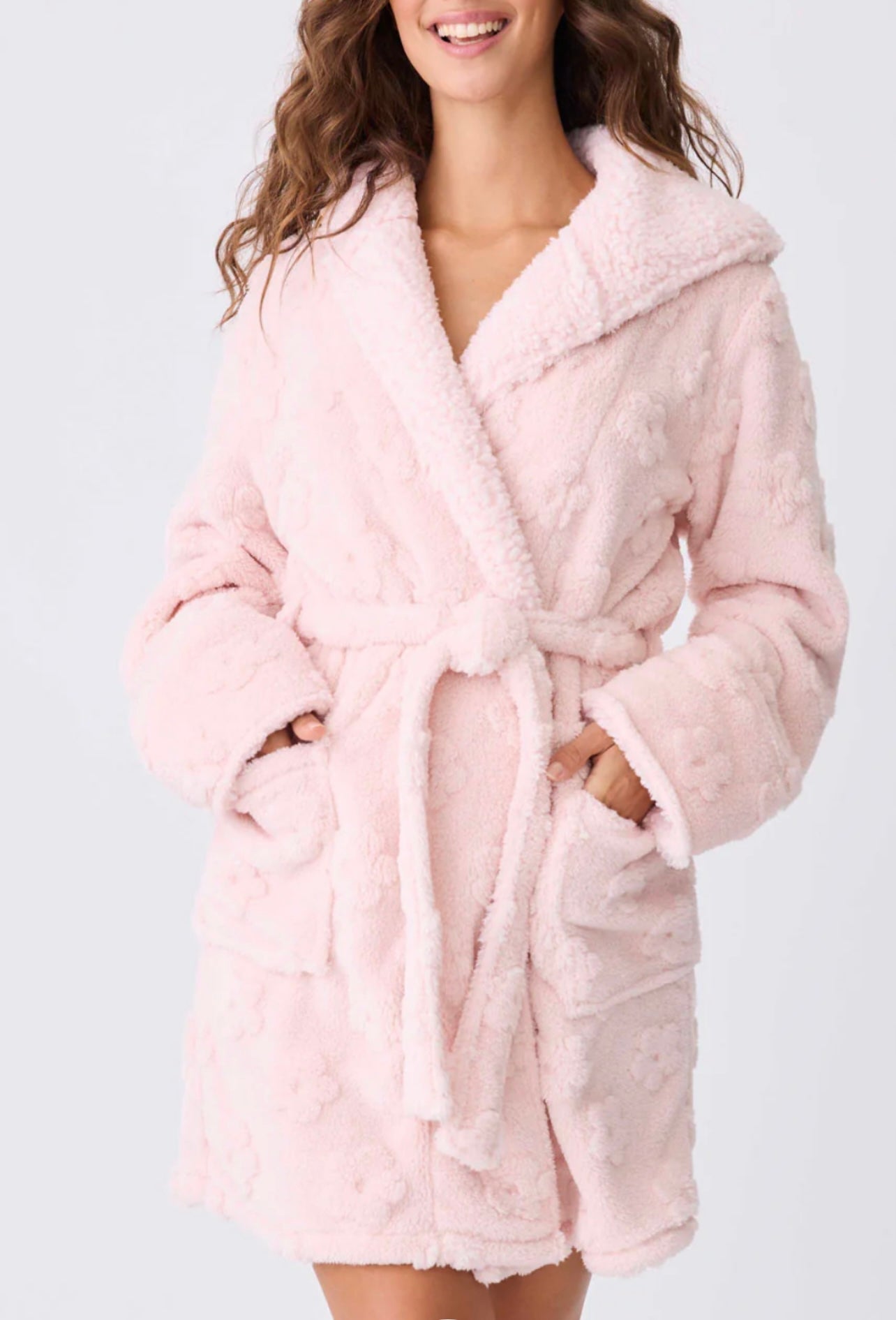 PJ Salvage Let's Get Cozy Robe Pink Pearl