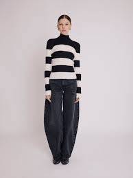 Berenice ALMI Pullover | Striped stand-up jumper