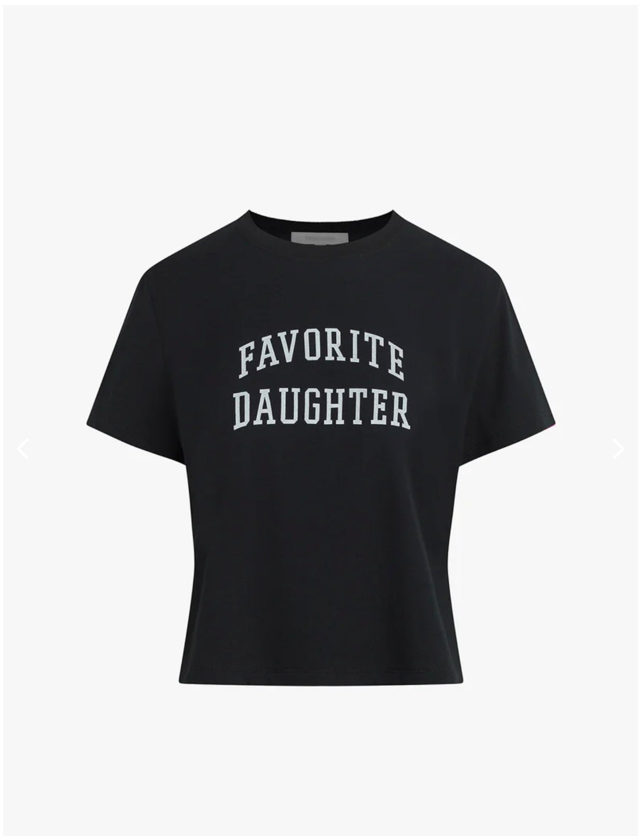 Favorite Daughter Cropped Collegiate Tee Black/White