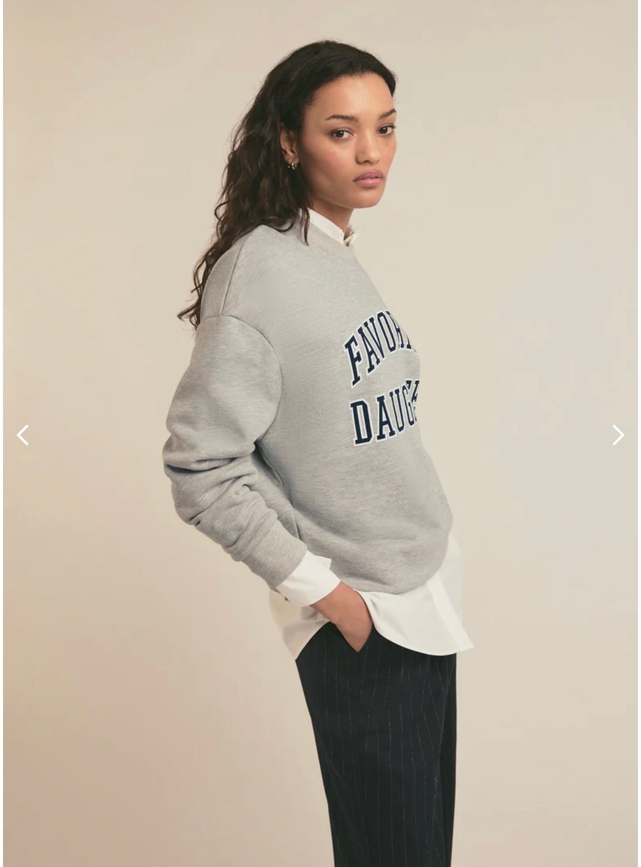 Favorite Daughter Collegiate Sweatshirt Heather Grey w/Navy