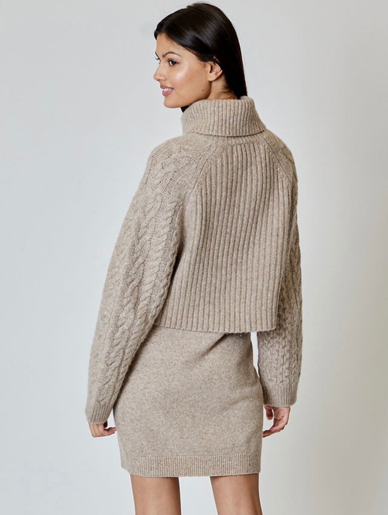 dh New York Mal Sweater Dress Set in Mushroom
