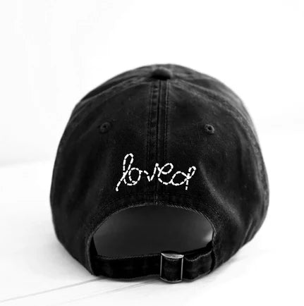 Kerri Rosenthal Baseball Hat Heart Patch Black