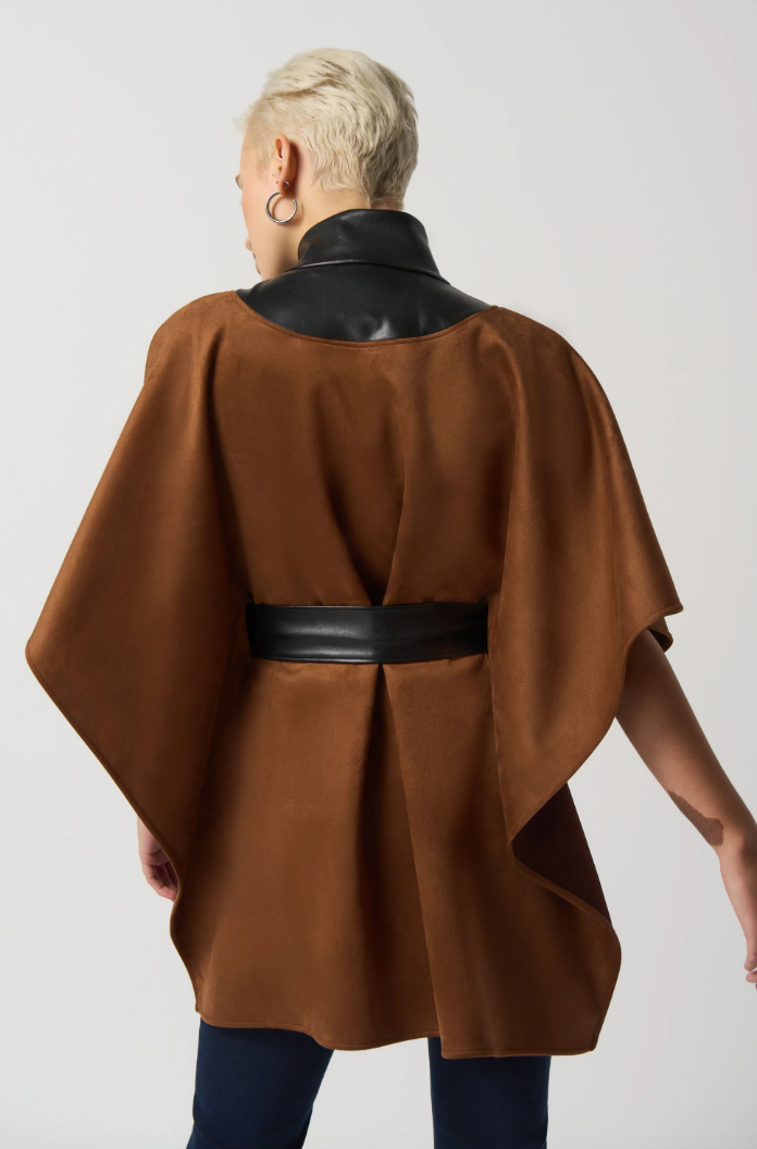 Joseph Ribkoff Boxy Suede Poncho Jacket