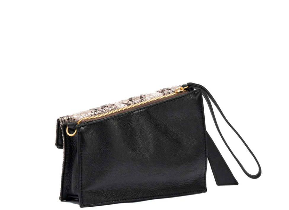 Hammitt Curtis Contrast Snake/Brushed Gold Handbag