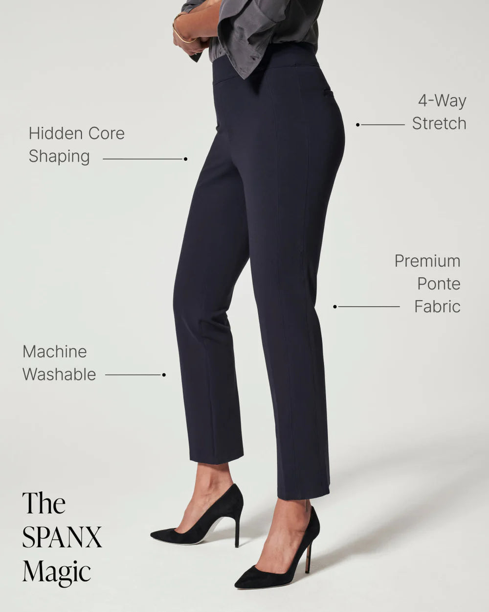 SPANXsmooth™ PerfectFit Ponte Slim Straight Pant Classic Black