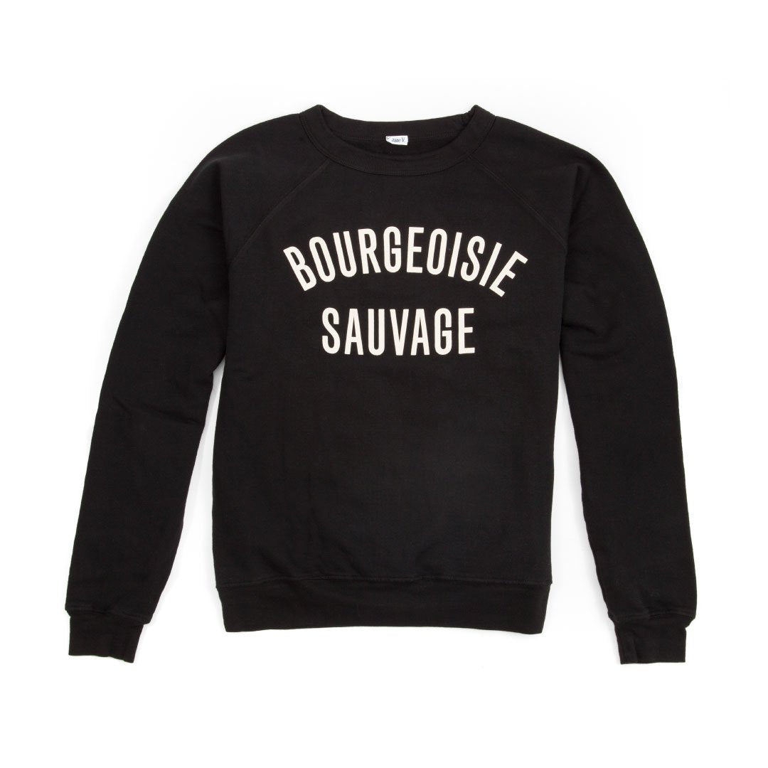 Clare V. Black w/ Cream Bourgeoisie Sauvage Sweatshirt