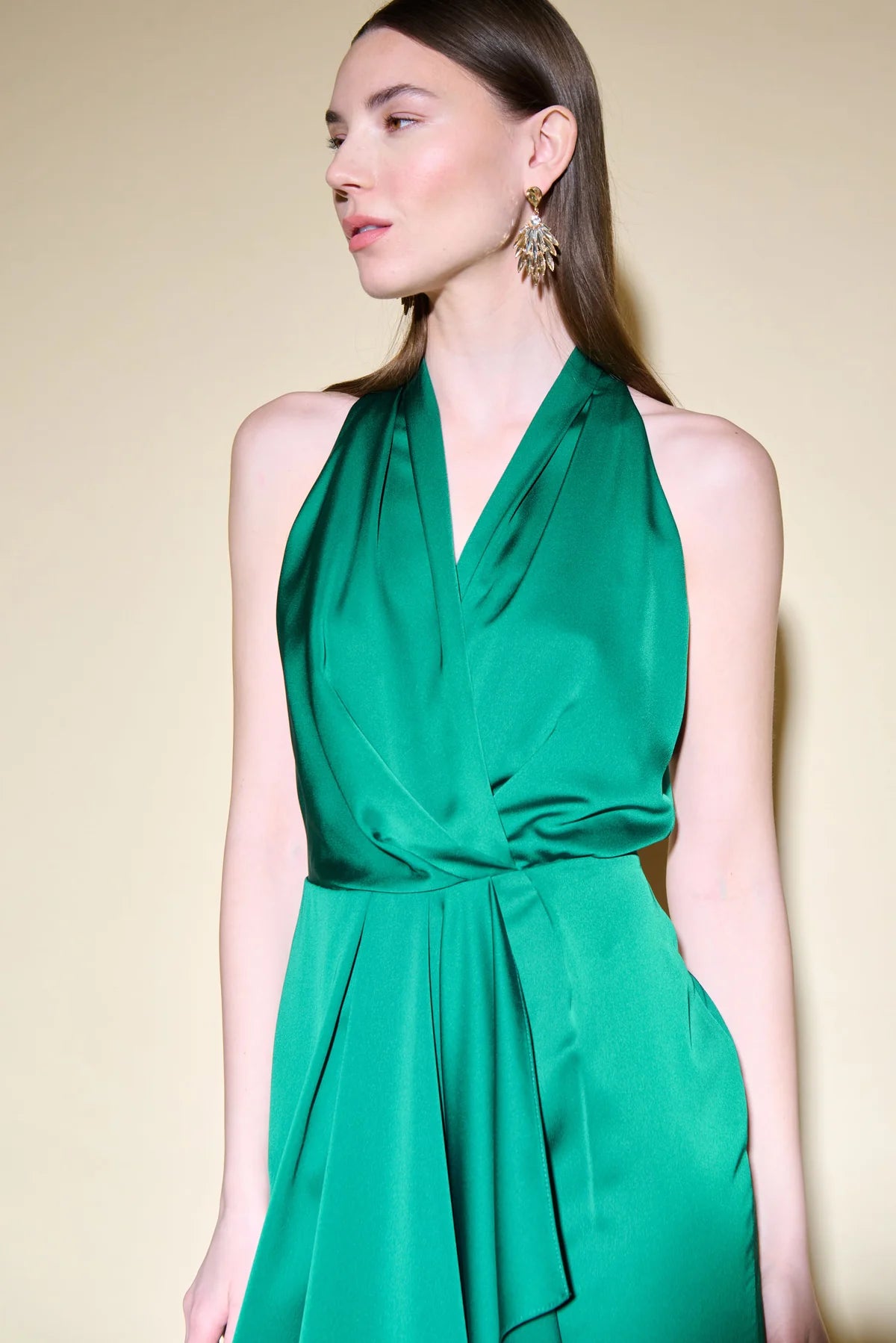 Joseph Ribkoff Emerald Satin Dress