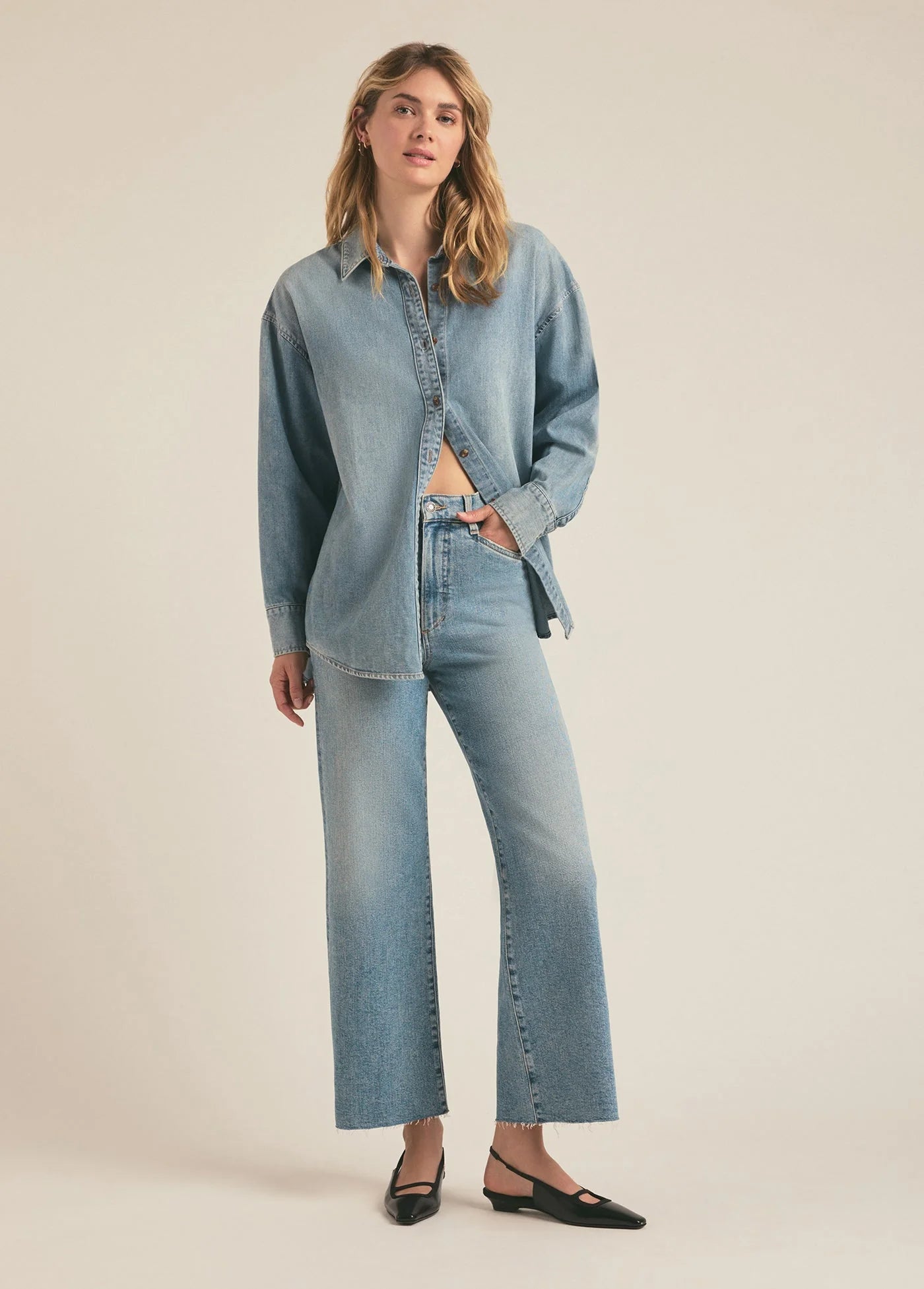Favorite Daughter Mischa Super High Rise Wide Leg Ankle Monterey