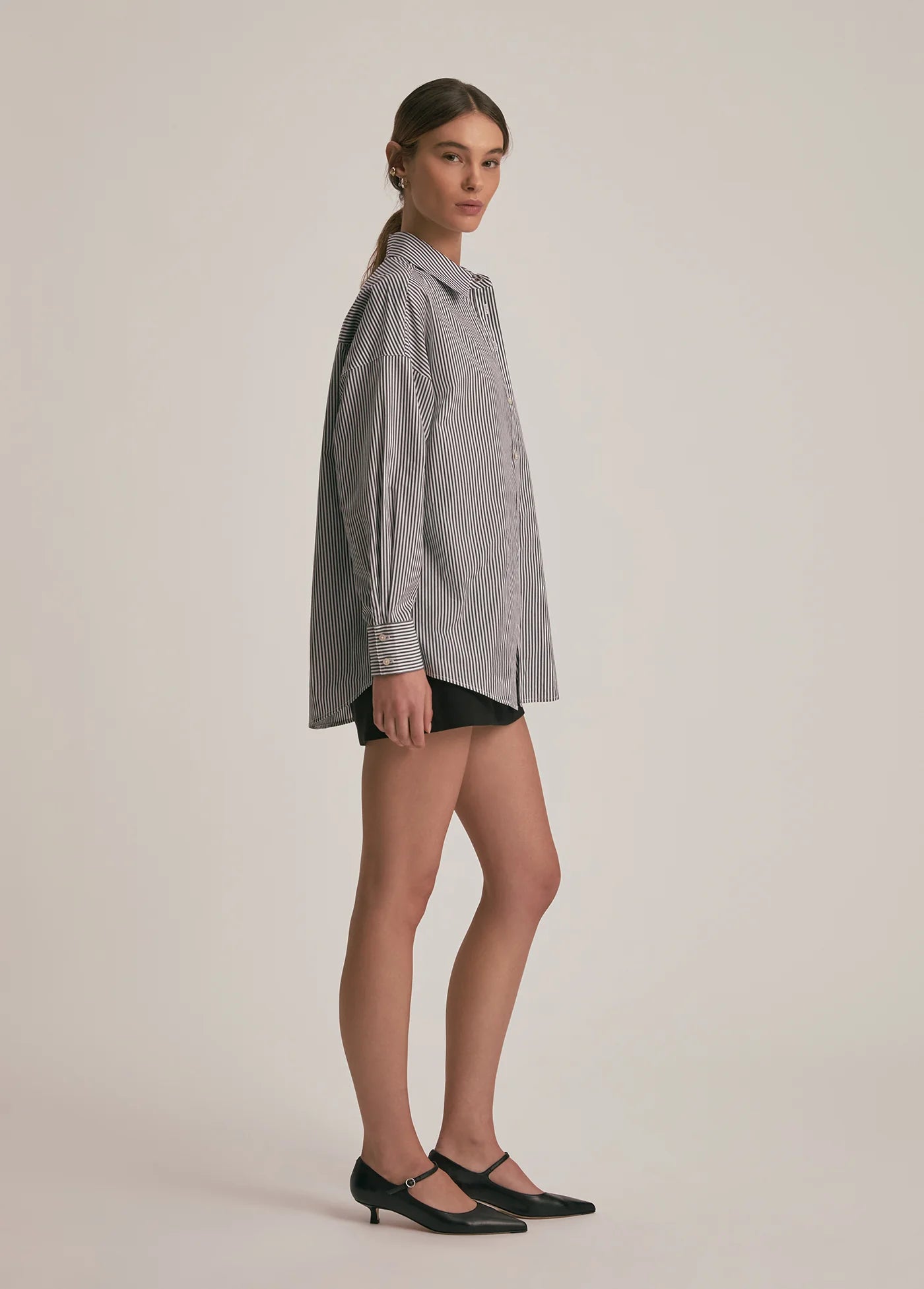 Favorite Daughter Ex-Boyfriend Shirt Dark Charcoal Stripe