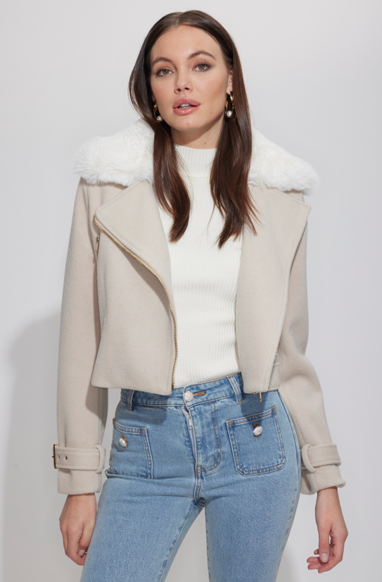 Wool moto 2025 jacket women's