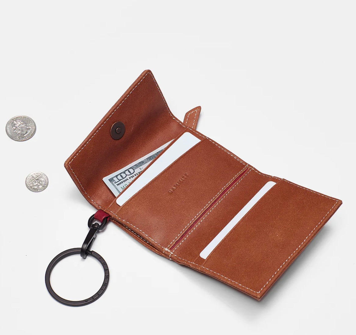 Hammitt Royce Key Wallet in Saddle Brown