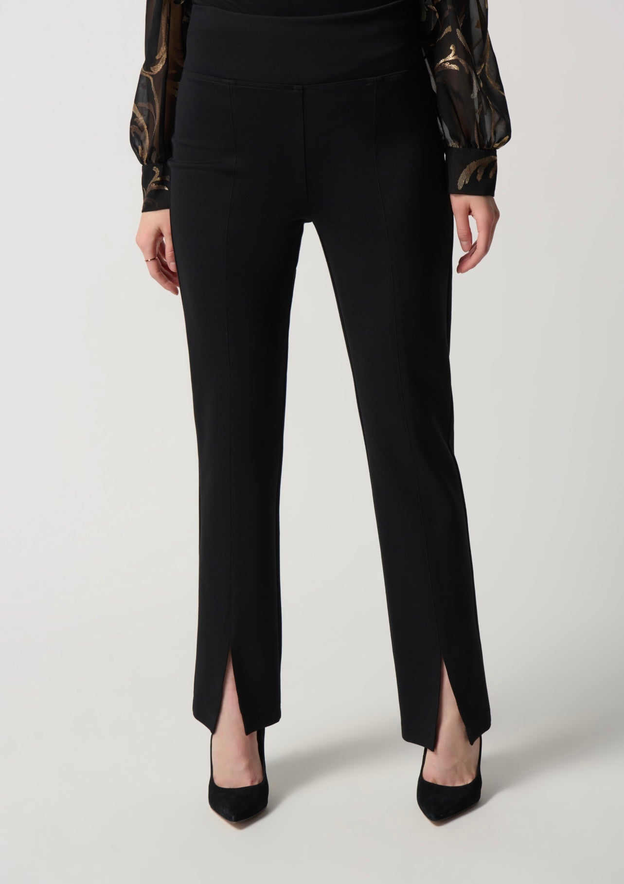 Tall Hollis Mid Rise Straight Leg Trousers in Black