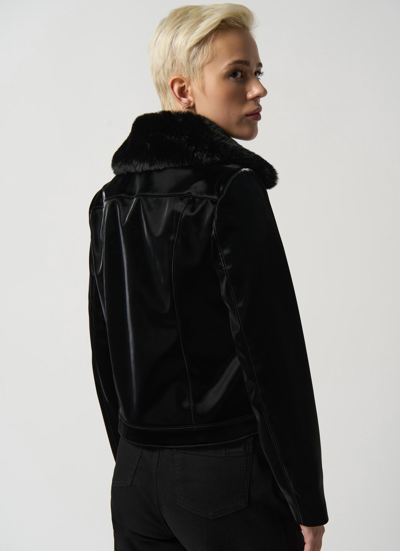 Joseph Ribkoff Faux Leather Moto Jacket