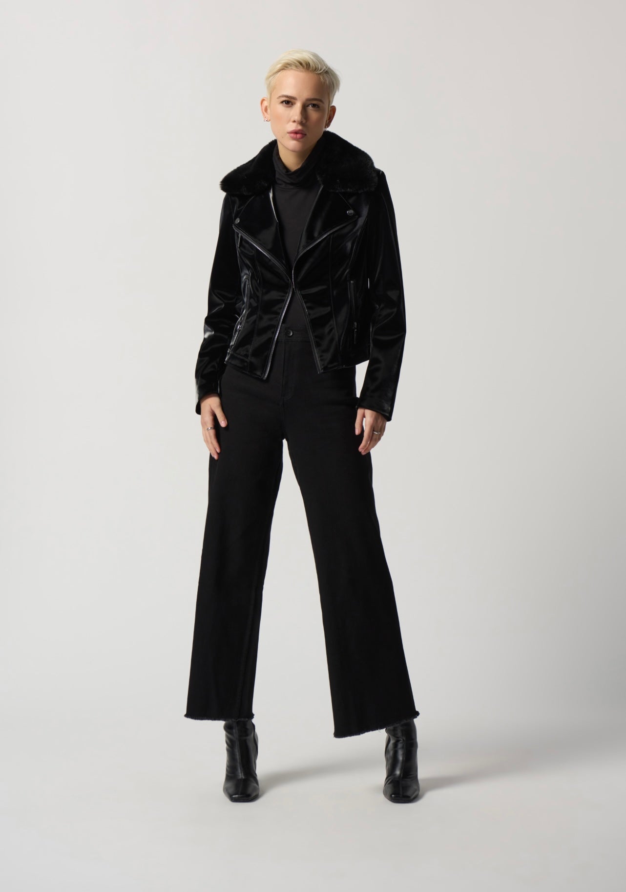 Joseph Ribkoff Faux Leather Moto Jacket