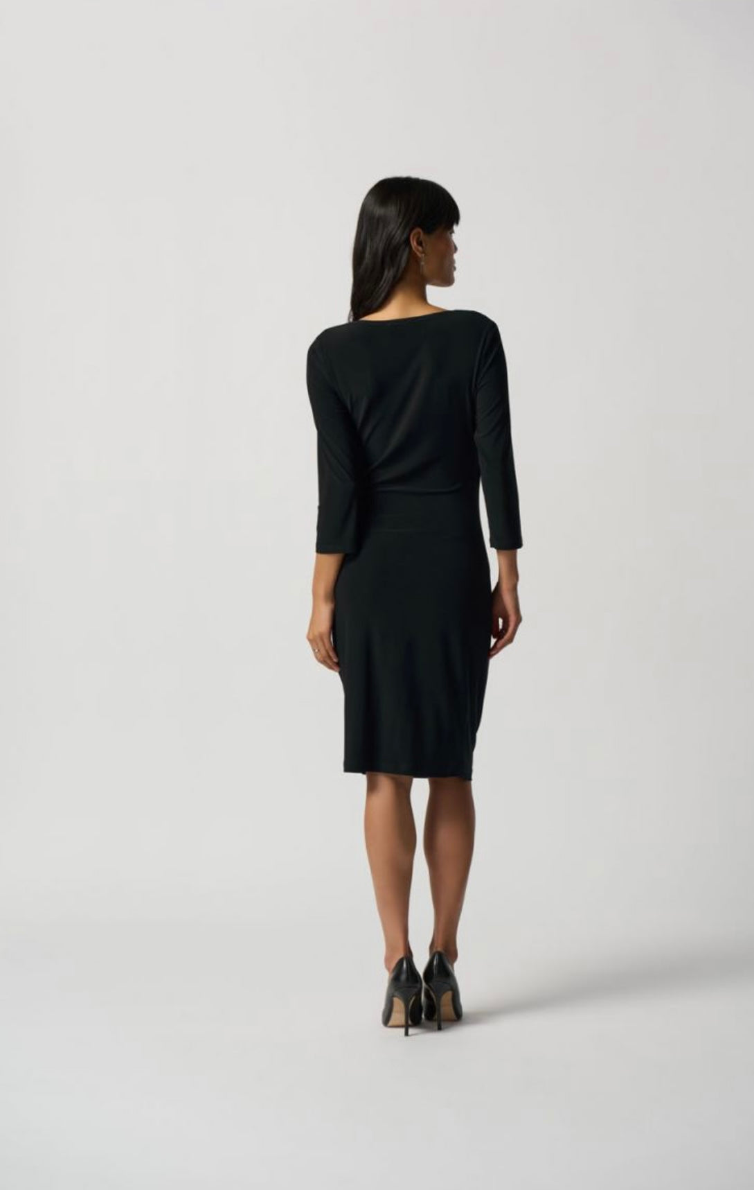 Joseph Ribkoff Black Three-Quarter Sleeve Wrap Dress
