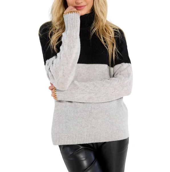 Lisa Todd Cable Catch Sweater Black/Grey Speckle – Juliana's