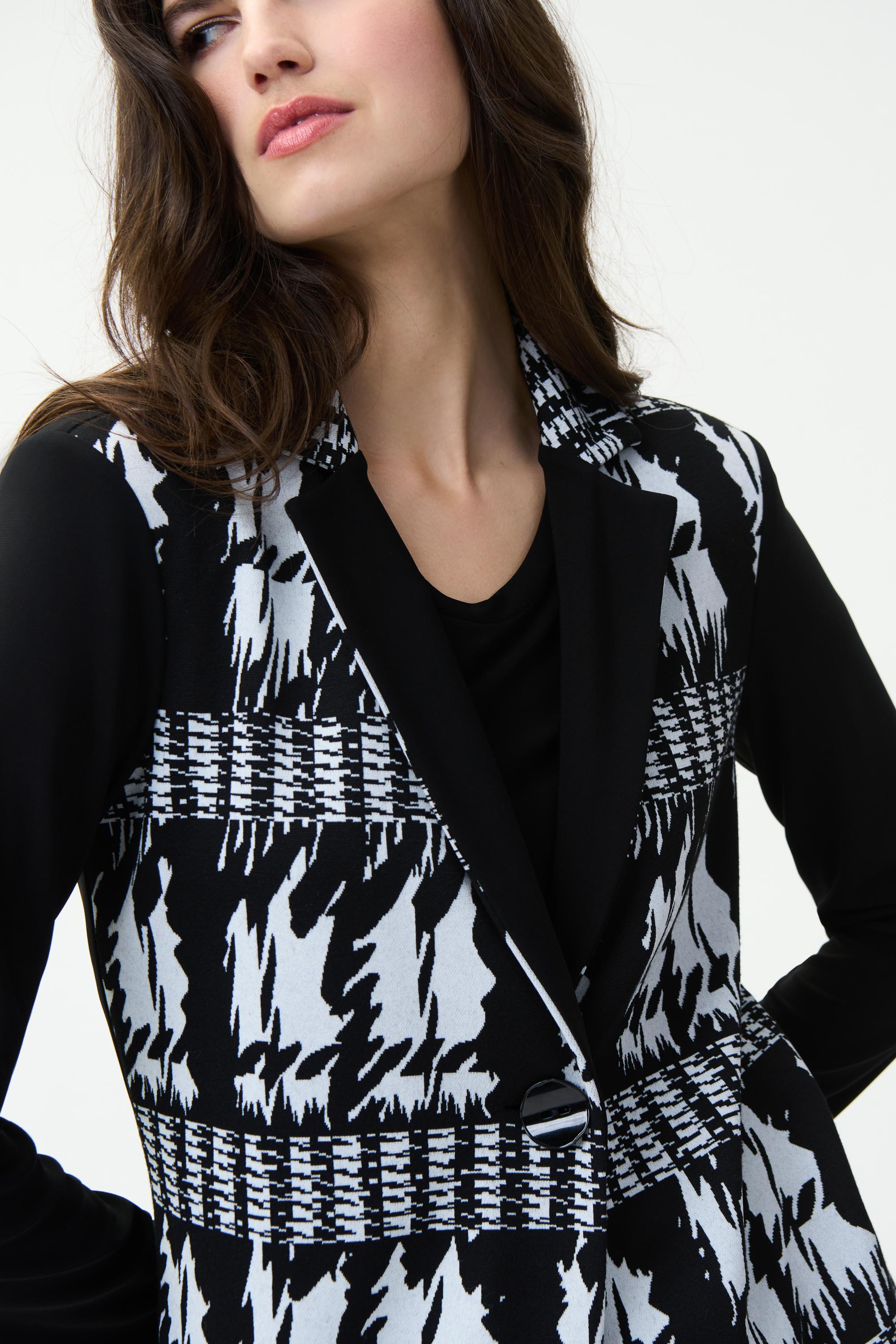 Joseph Ribkoff Houndstooth Long Coat