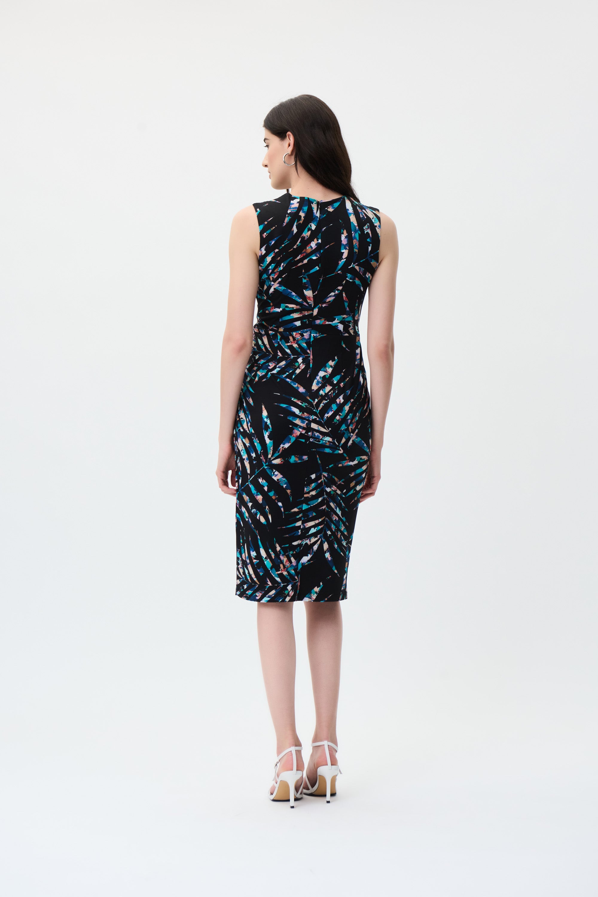 Joseph Ribkoff Palm Print Wrap Dress