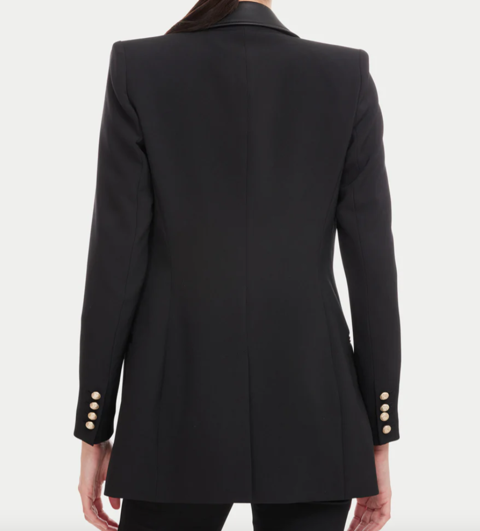 Generation Love Eden Vegan Leather Combo Blazer Black
