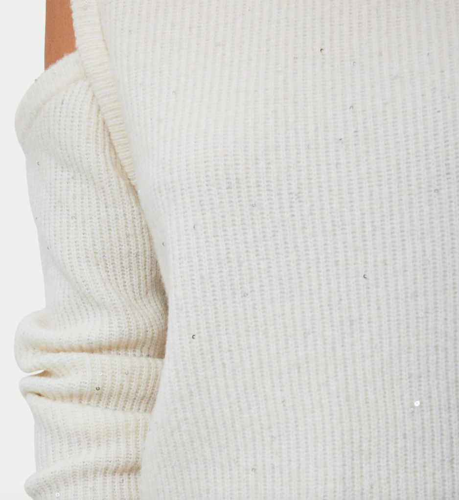 Generation Love Norah Cold Shoulder Sequin Sweater Cream