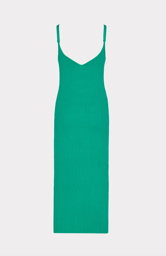 Milly Knit Chain Strap Midi Dress Emerald