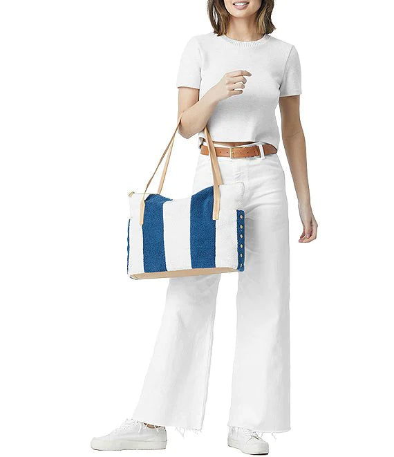 Hammitt Addie Large Pebble Leather Cabana Stripe Tote Bag